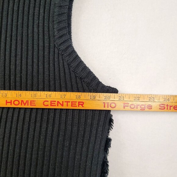 Womens Textured Faux Fur Vest Size Large Lightweight Knit Zip Front - Picture 6 of 7